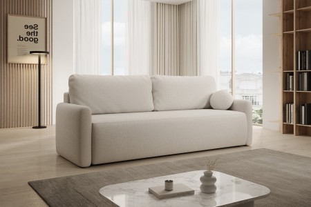 Sofa beżowa z funkcją spania Pisilli