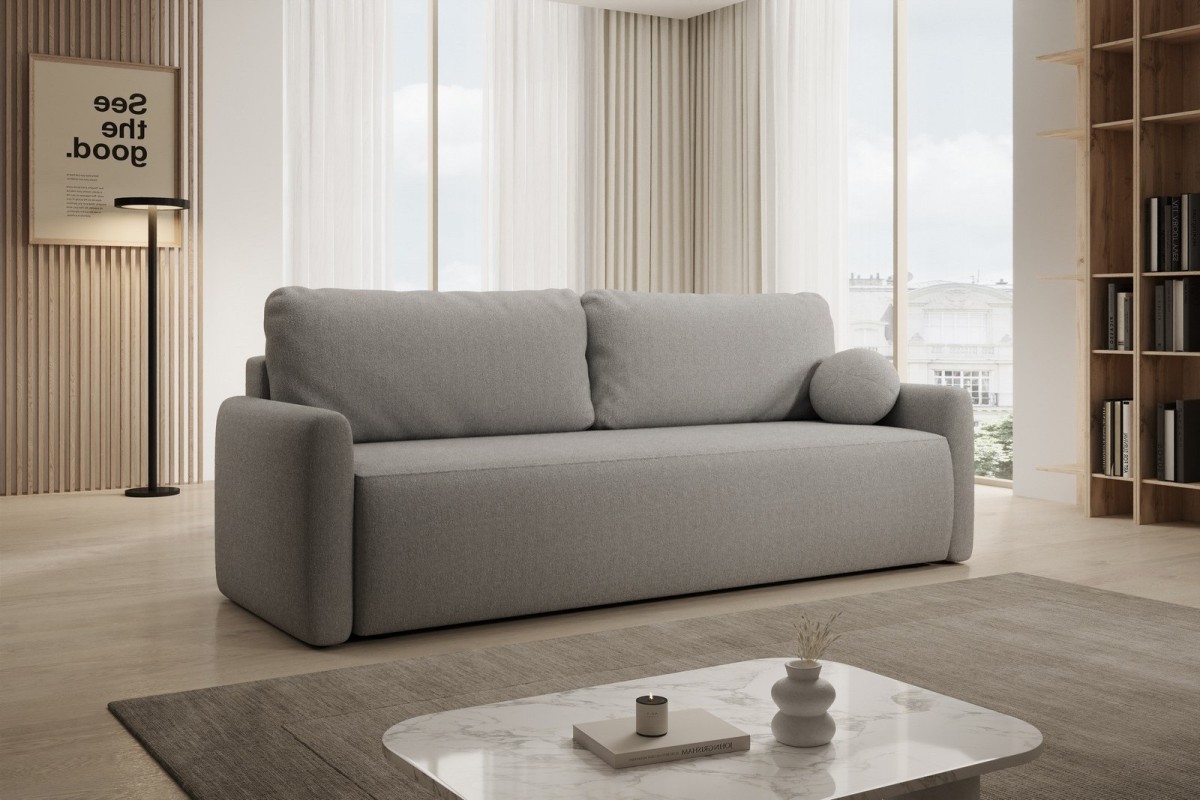 Sofa jasnoszara z funkcją spania Pisilli