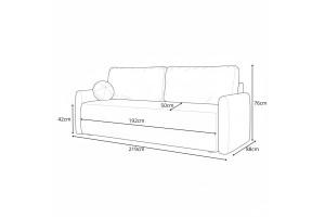 Sofa jasnoszara z funkcją spania Pisilli