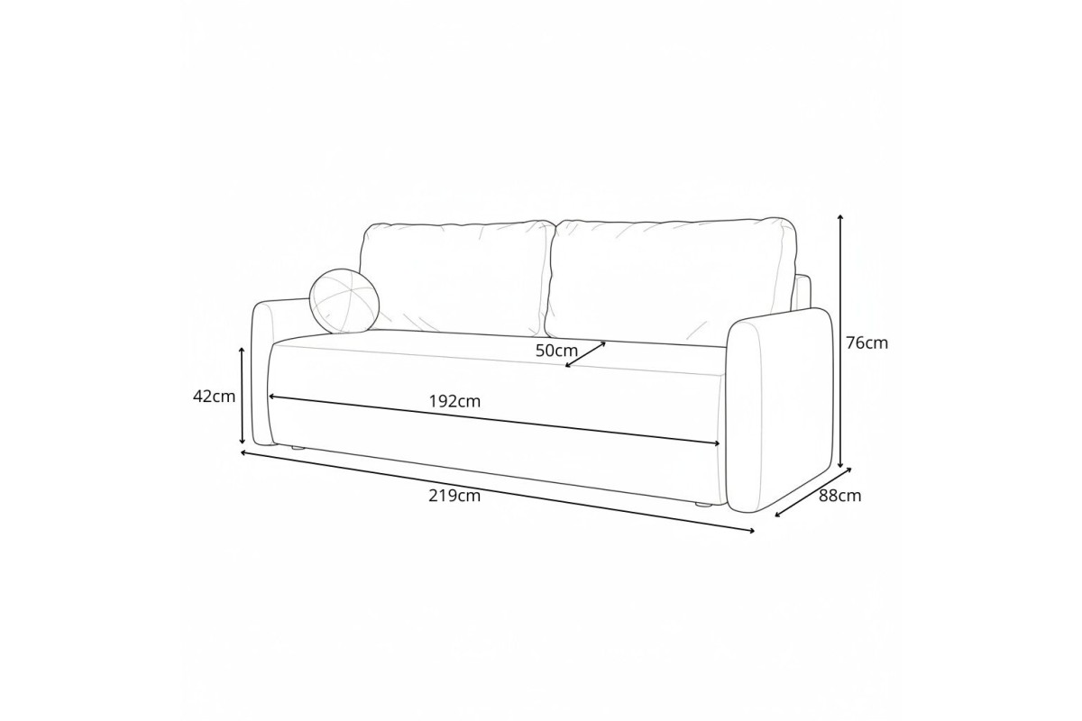 Sofa ciemnoszara z funkcją spania Pisilli