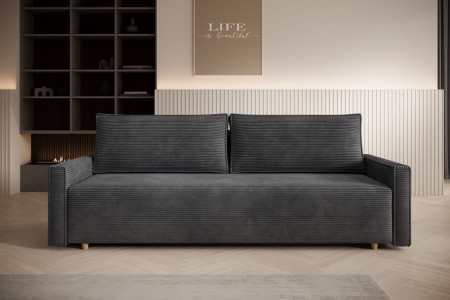 Sofa ciemnoszara z funkcją spania Veluto 2