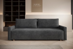 Sofa ciemnoszara z funkcją spania Veluto