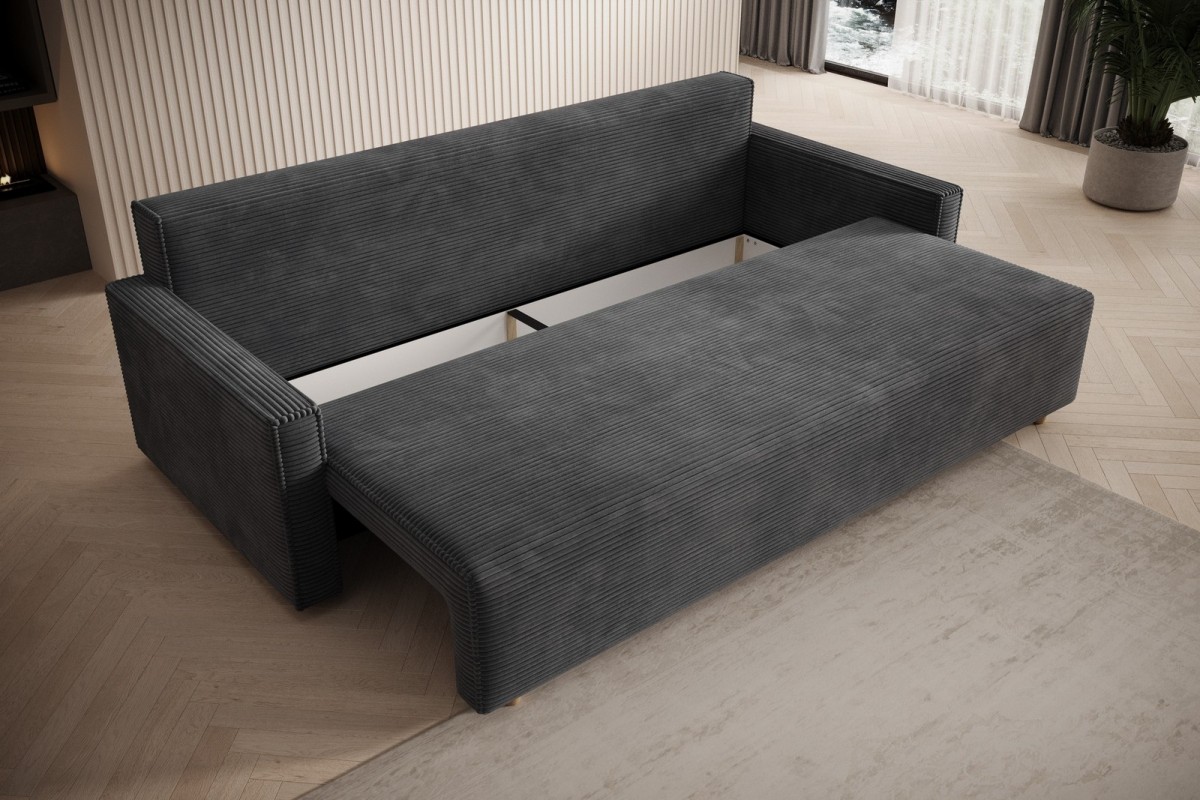 Sofa ciemnoszara z funkcją spania Veluto