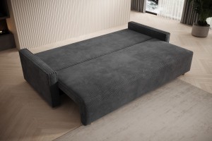 Sofa ciemnoszara z funkcją spania Veluto