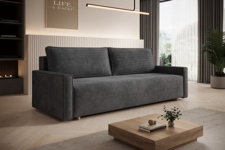 Sofa ciemnoszara z funkcją spania Veluto