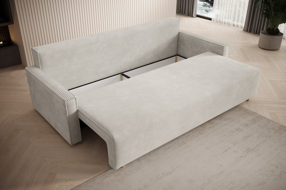 Sofa beżowa z funkcją spania Veluto