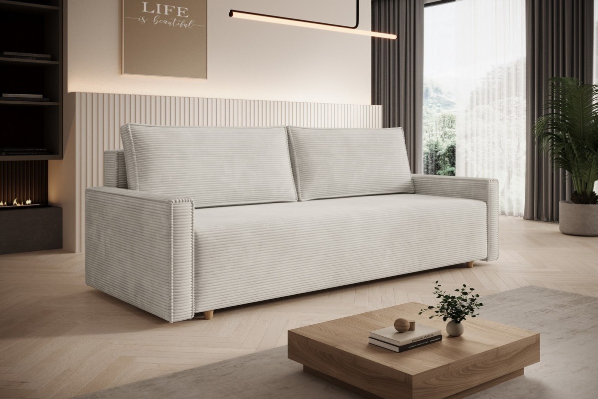 Sofa beżowa z funkcją spania Veluto