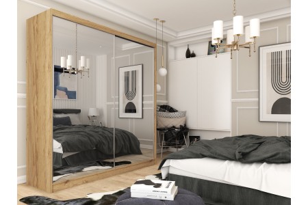 Biała szafa przesuwna 200 BALDER z lustrem 2