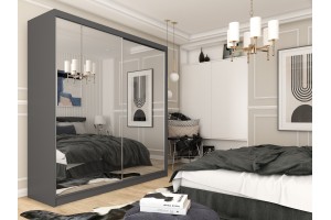 Szafa przesuwna z lustrem 200 szara