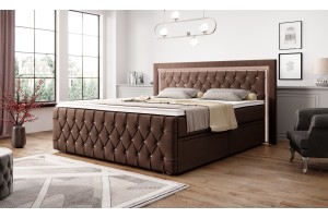 Łóżko kontynentalne 180x200 do sypialni z szufladami