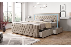 Łóżko kontynentalne 160x200 z szufladami