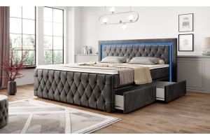 Łóżko sypialniane kontynentalne 160x200 z szufladami