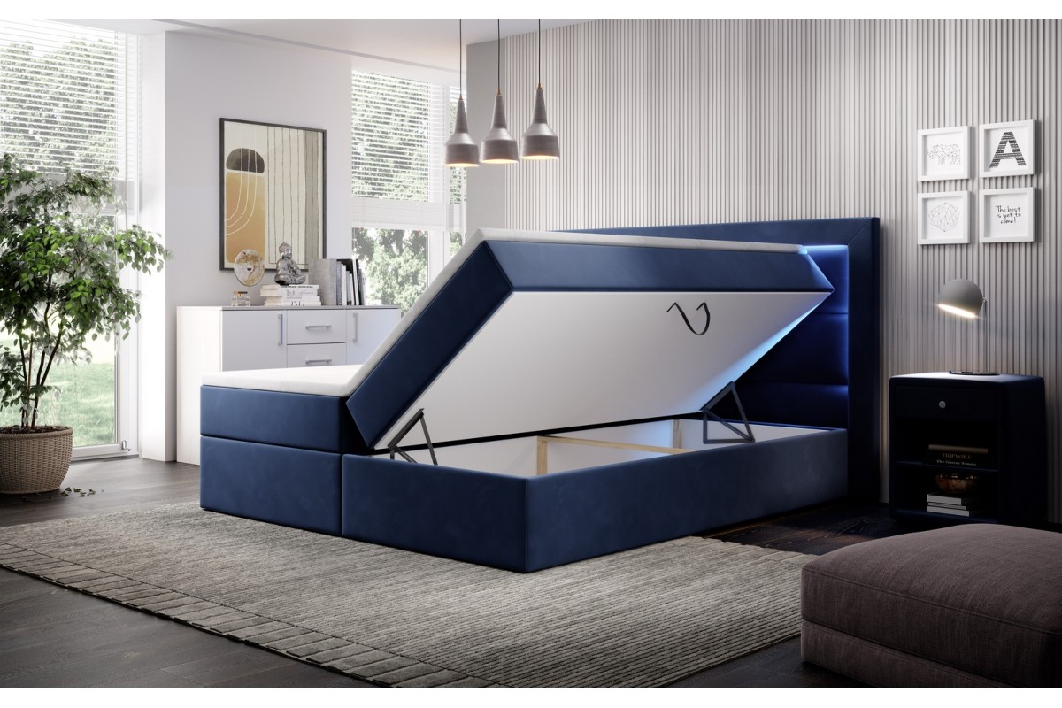 Łóżko sypialniane kontynentalne 160x200 z pojemnikiem