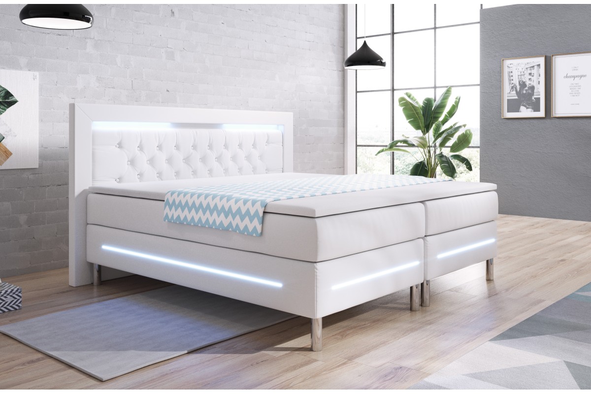 Prawdziwe kontynentalne łóżko 160x200 arona led do sypialni