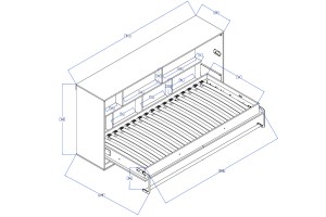 Półkotapczan poziomy 90x200 ROSA1181
