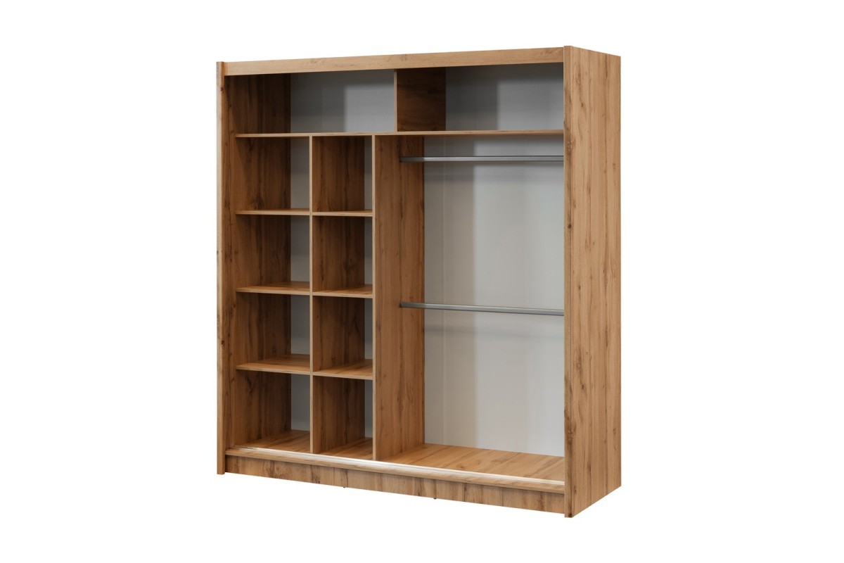 Przesuwna szafa z lustrem i lamelami LUTON 200