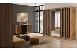 Szafa 250 z lamelami i lustrem przesuwna LUTON