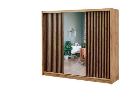 Szafa 250 z lamelami i lustrem przesuwna LUTON 2