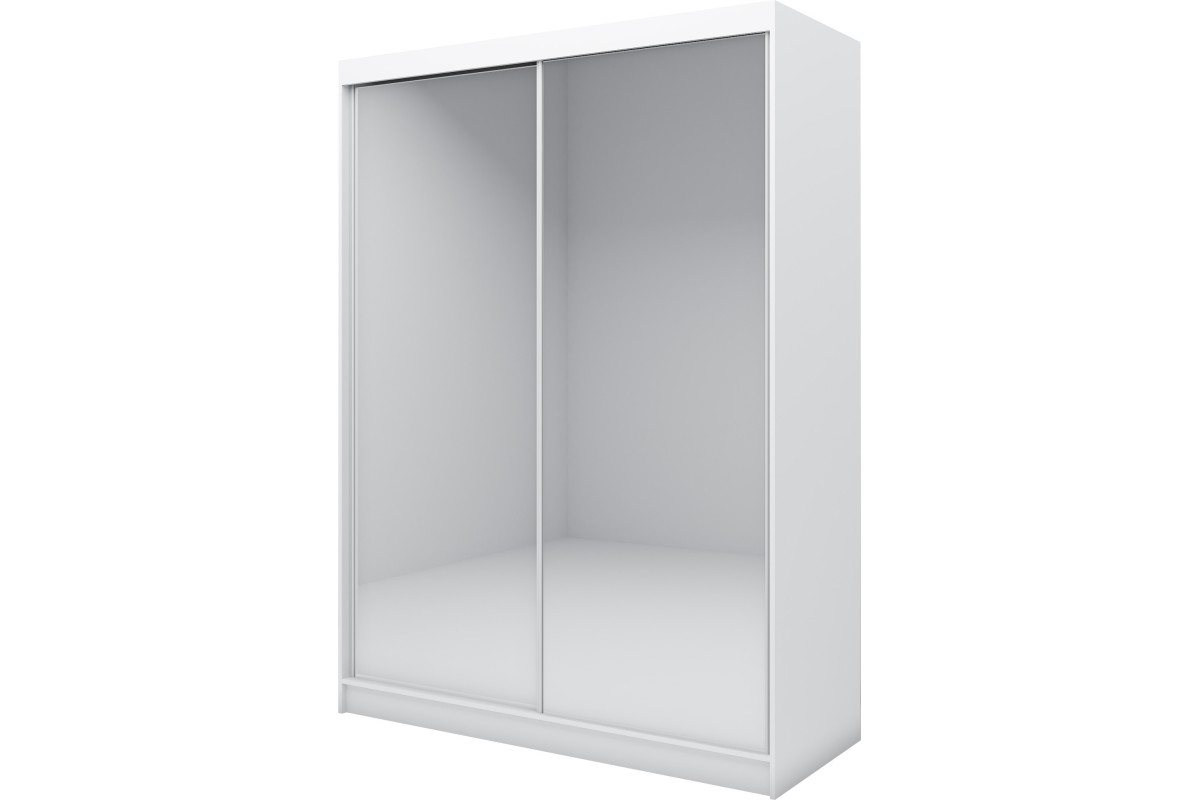 Biała szafa przesuwna BALDER 160 z lustrem