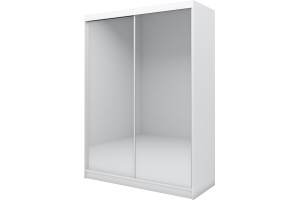 Biała szafa przesuwna BALDER 160 z lustrem