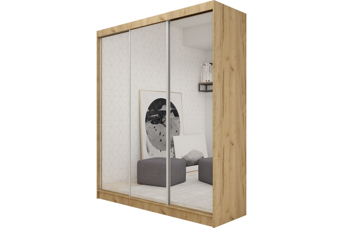 Trzydrzwiowa szafa przesuwna z lustrem 180 BALDER