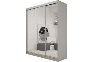 Szara szafa przesuwna BALDER 180 z lustrem