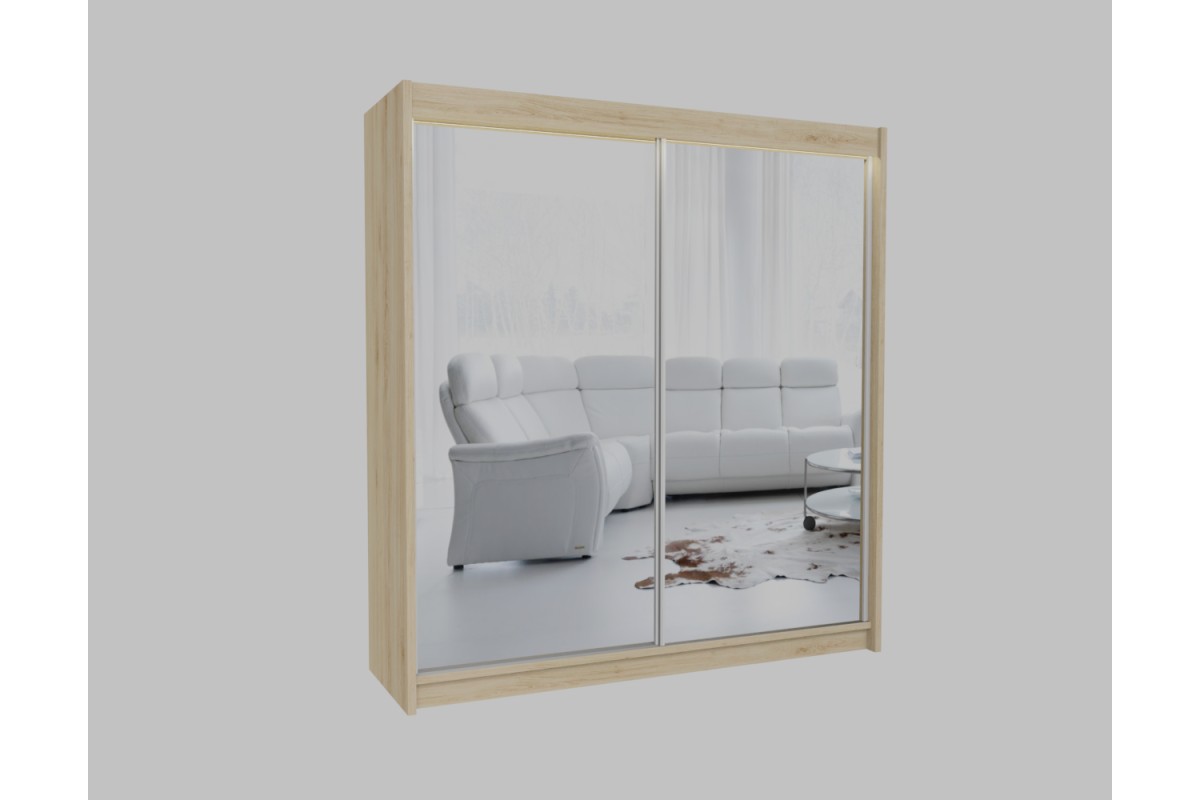 Szafa przesuwna z lustrem 200 dąb sonoma