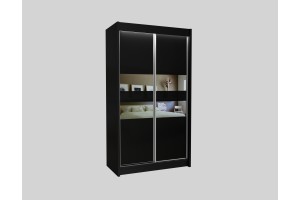 Czarna szafa przesuwna z lustrem PORTO 120