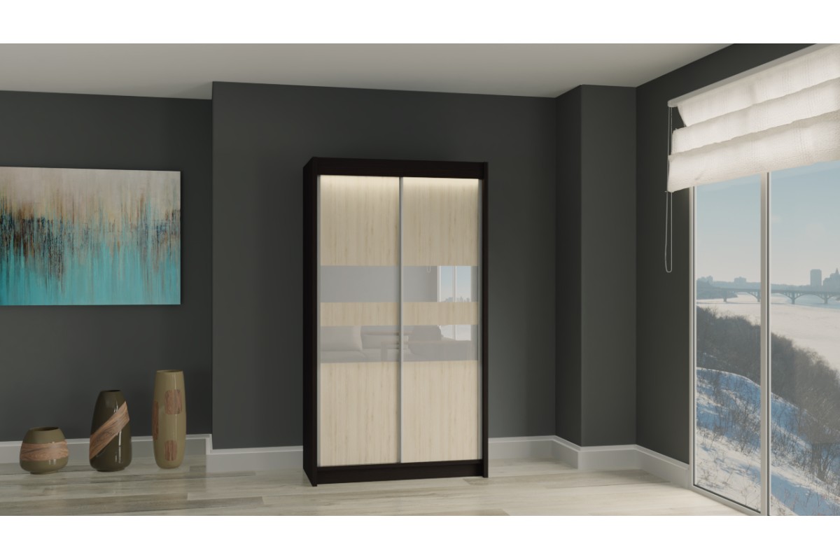 Dwudrzwiowa szafa przesuwna szerokość 120