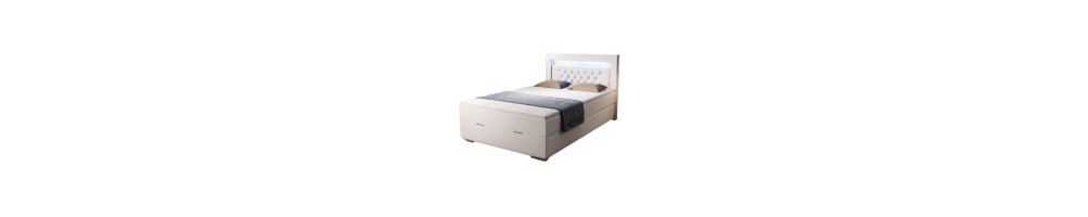 Łóżka kontynentalne 120x200 | Tapicerowane | Z pojemnikiem, materacem